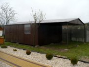 Domek ogrodowy z werandą 7x4 metra, dach dwuspadowy, kolor RAL8017 - www.cgt.com.pl 