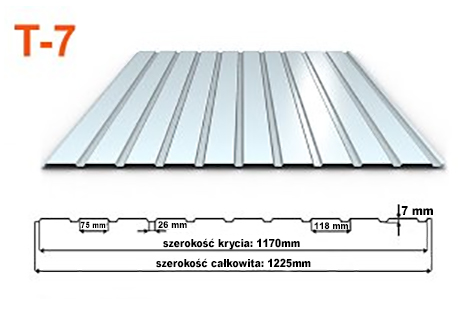 Blacha trapezowana - profil elewacyjny i podbitkowy T7 - www.cgt.com.pl