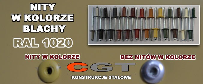 Nity w kolorze blachy piaskowy RAL1002 .com.pl allegaraze.pl